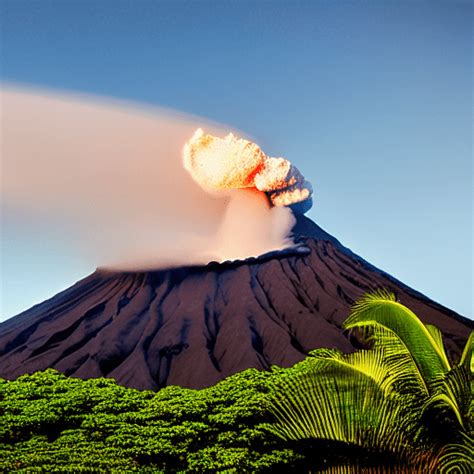 Beautiful Portrait of Hawaiian Goddess Pele with Volcano Background · Creative Fabrica