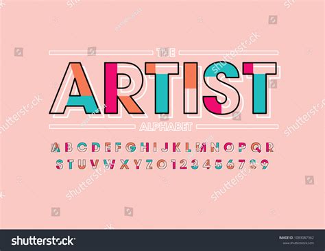 Vector Modern Abstract Font Alphabet Stock Vector Royalty Free 1083087362 Shutterstock