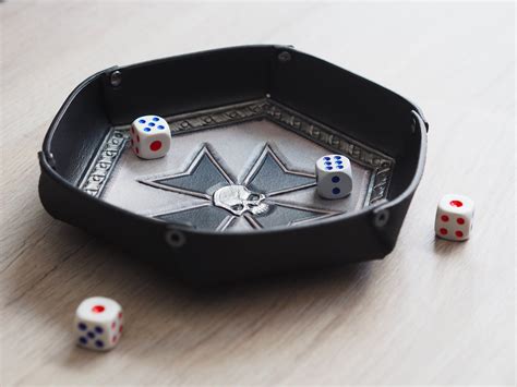 Tabletop Leather Dice Tray Black Templars Army Wh40k Hideandgeek