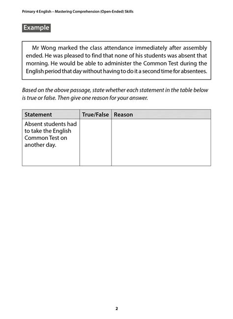 English Mastering Comprehension Open Ended Skills P4 Openschoolbag