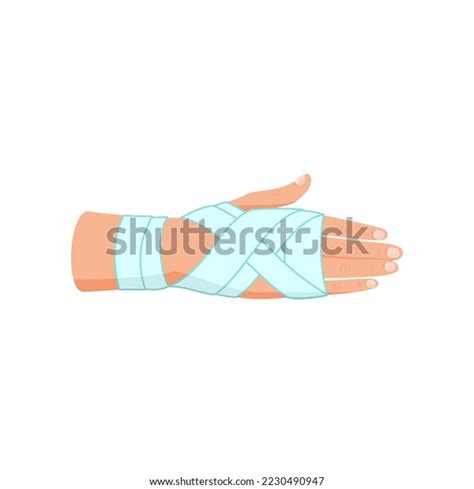 Man Bandaged Hand Cartoon Illustration Fracture Stock Vector (Royalty ...