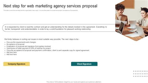 Next Step For Web Marketing Agency Services Proposal Ppt Inspiration