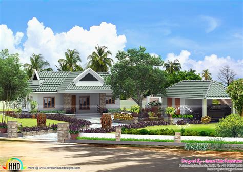 Small Kerala home design with landscape garden | Kerala home design ...