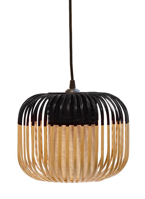 Forestier Bamboo Light XS Pendant Black Natural Wood Made In Design UK