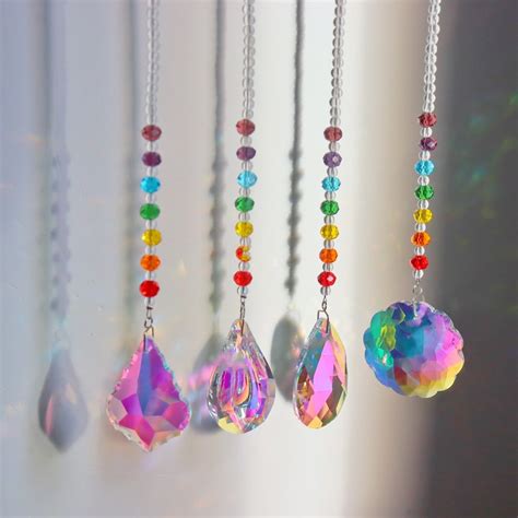 5PCS Crystal Suncatchers For Windows Prism Suncatcher Hanging For