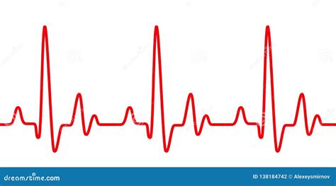 Red Heart Pulse Graphic Line On White Stock Illustration Illustration