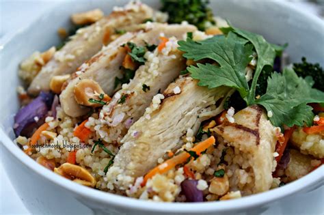 Sesame Chicken Couscous Bowl - Foody Schmoody Blog