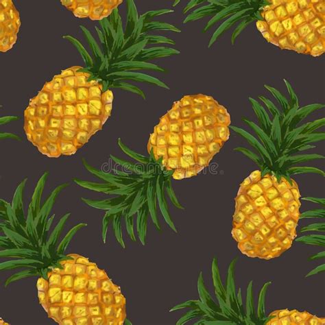 Hand Drawn Seamless Pattern With Pineapple Stock Vector Illustration Of Island Fabric 48808567