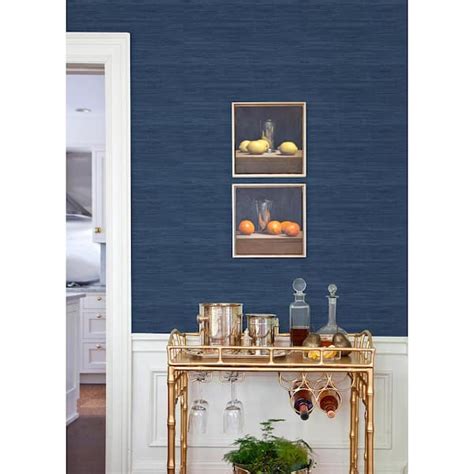 Buy Navy Blue Classic Faux Grasscloth Peel And Stick Wallpaper Online At Lowest Price In India