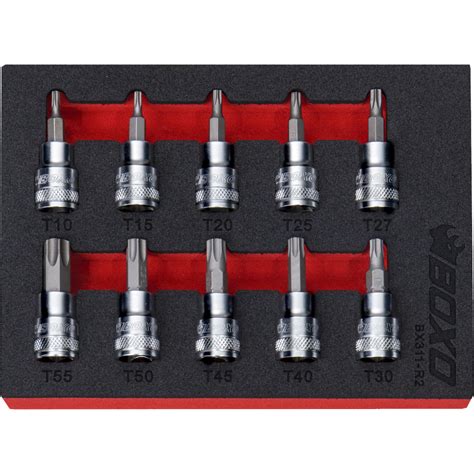 Drive Torx Bit Socket Set T T Pieces In A Foam Tray