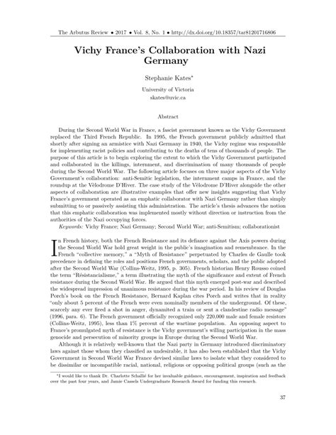 (PDF) Vichy France’s Collaboration with Nazi Germany