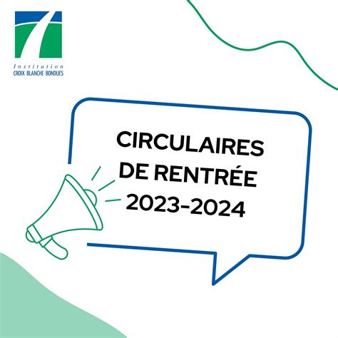 Circulaires De Rentr E Institution De La Croix Blanche