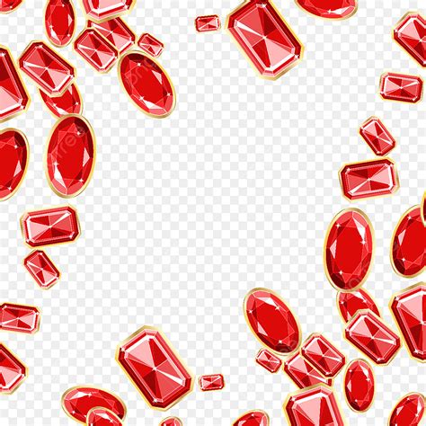 Gem Clipart Transparent Background Frame Of Red Gems Border Card