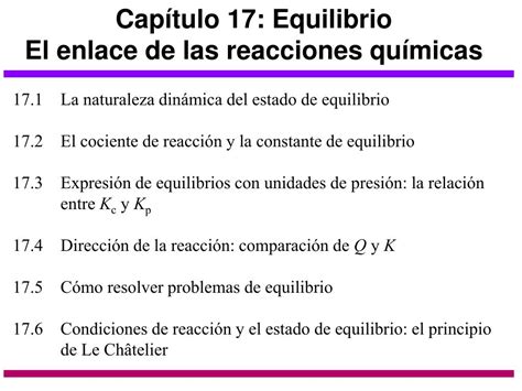 Ppt Capítulo 17 Equilibrio El Enlace De Las Reacciones Químicas