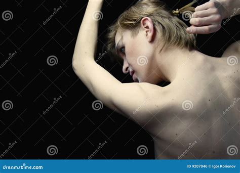 Nude Man Full Back Position Stock Photo Image Of Portrait Haired 9207046