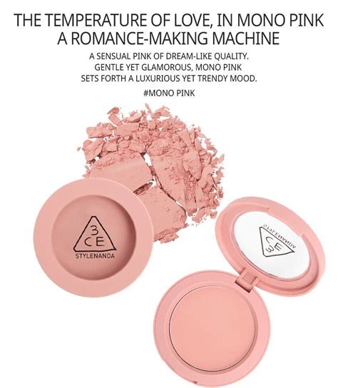 Authentic Ce Mood Recipe Face Blush Powder G Nude Peach Mono Pink Rose Beige