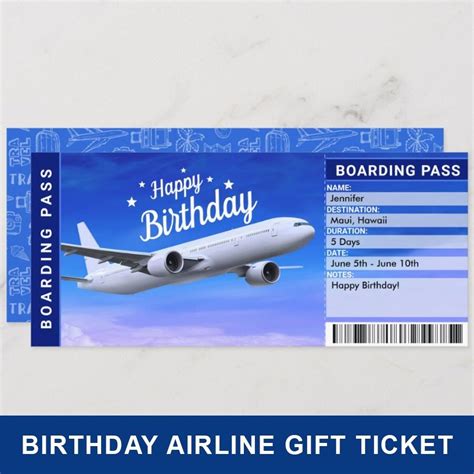 Boarding Pass Template Fake Flight Ticket Birthday Flight Ticket Surprise Holiday Boarding Pass