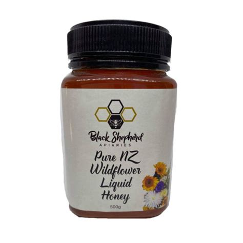 Pure New Zealand Liquid Wildflower Honey 500g Black Shepherd Apiaries