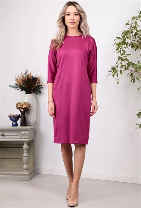 Rochie Magenta Accesorizata Cu Buzunare Dasha Ro