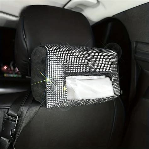 Creative Car Artificial Diamond Set Chair Back Tissue Box Auto Sunshade