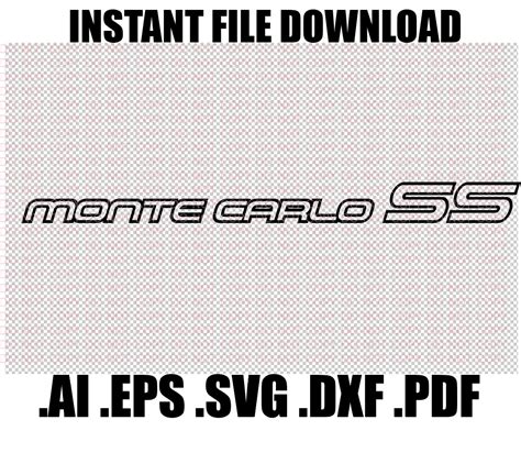 Chevy Monte Ss Carlo Digital Ai Svg Dxf Eps Pdf Vector File Etsy