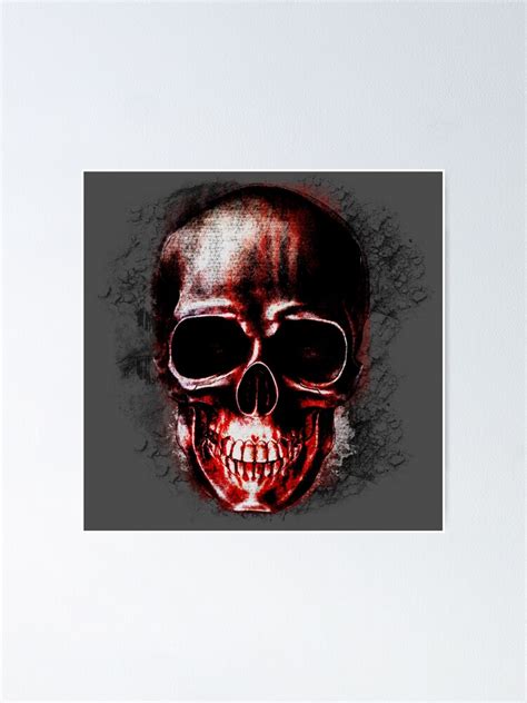 Red Skull Poster By Lckees Redbubble