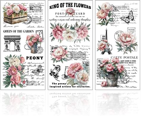 Amazon Globleland Pcs Vintage Pink Peony Furniture Transfer