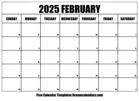 February 2025 Calendar Template Template Patricia T Schrom