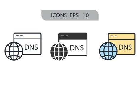 dns iconos símbolo elementos vectoriales para web infográfico 9922322