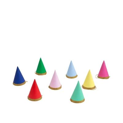 Meri Meri Multicolor Mini Party Hats (Pack of 8) : Target