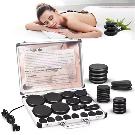 Buy Hot Stones Massage Set 18 Pcs Basalt Hot Stones With Heater Kit Massage Stones For