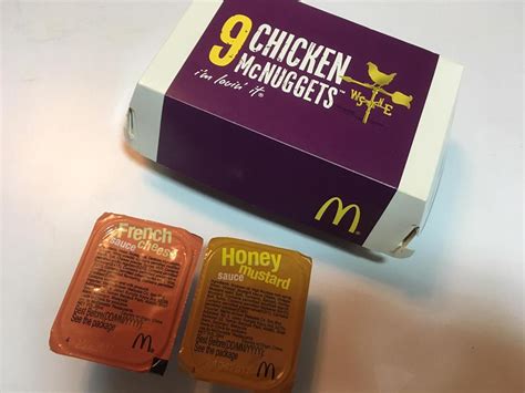 McDonald’s Chicken McNuggets with French Cheese Sauce & Honey Mustard ...