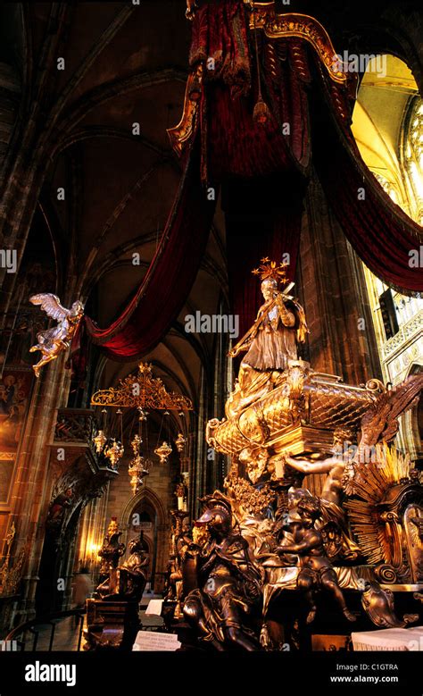 Czech Republic Prague The Tomb Of St John Of Nepomuk In The Saint