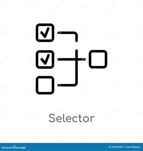 Icono Del Vector Del Selector Del Esquema L Nea Simple Negra Aislada