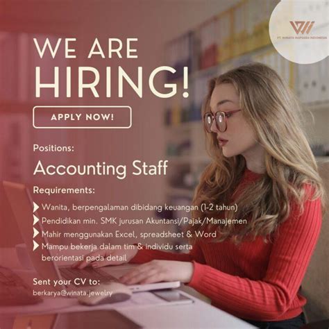 Lowongan Kerja Accounting Staff Di Winata Jewelry LokerJogja ID