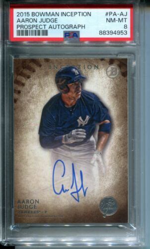 Aaron Judge Bowman Inception Prospect Auto Autograph Psa Ebay