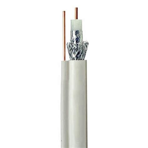 Eagle Rg6 Coaxial Cable 100 Ft White With Ground Wire Messenger 3 Ghz Copper Clad Steel Ccs Ul Cm D