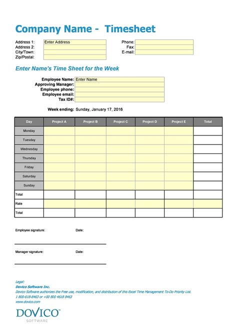 Free Timesheet Templates In Excel Templatelab