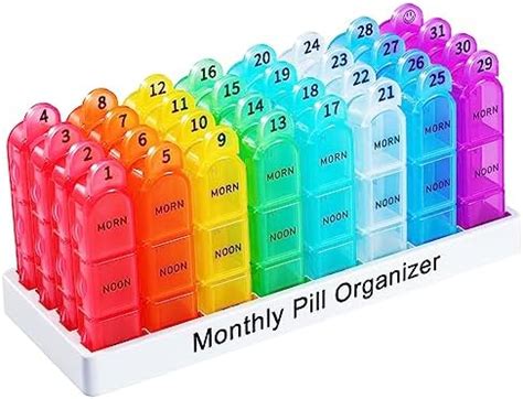 Amazon Yewltvep Monthly Pill Organizer Times A Day With Pill