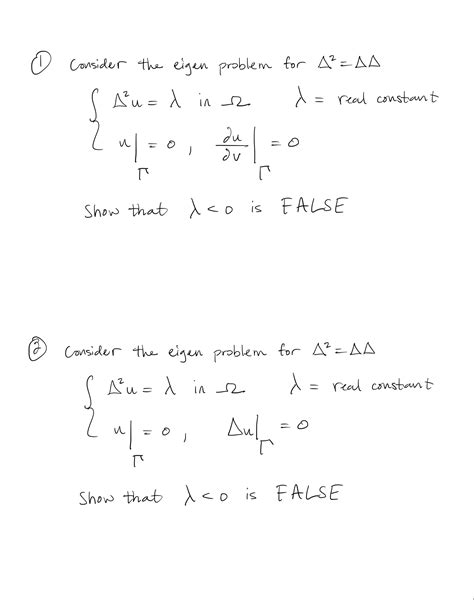 Solved 1 Consider The Eigen Problem For Δ2 ΔΔ {Δ2u λ In