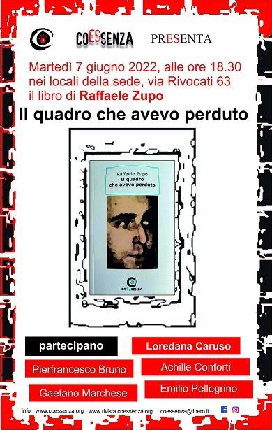 Cosenza Il Quadro Che Avevo Perduto Presentazione Del Libro Di