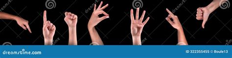 Hand Gestures Shown On Dark Background Highlight Nonverbal