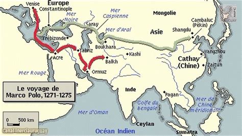 Voyages de Marco Polo HISTOIRE REPRÉSENTATION ANIMÉE SUR UNE CARTE