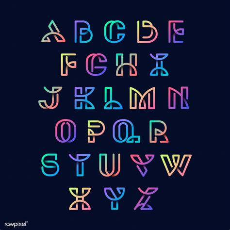 Colorful Retro Alphabets Vector Set Free Image By Wan