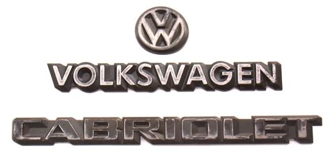 Trunk Emblem Set 85 93 Vw Cabriolet Mk1 Rear Badges Genuine Oe