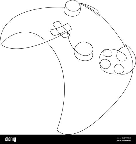 Single Continuous Line Drawing Of Game Controller Gamepad One Line Art