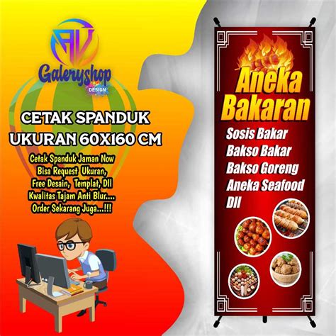 Jual Spanduk Banner Aneka Bakaran Sosis Bakso Custom X Cm