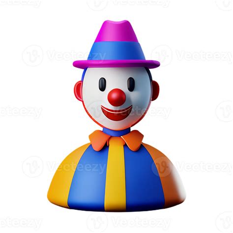 Clown 3d Rendering Icon Illustration 29188520 Png