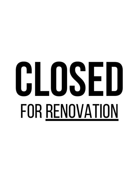 Closed Sign Template - Renovation Download Printable PDF | Templateroller