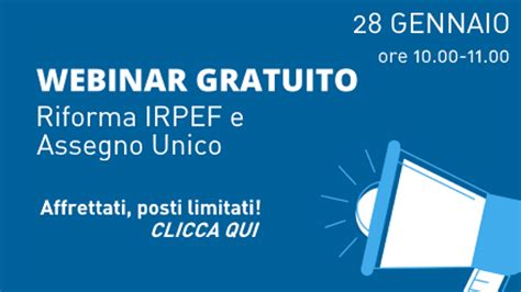 Webinar Riforma Irpef E Assegno Unico Licon Software